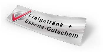Freigetränk und Essens-Gutschein